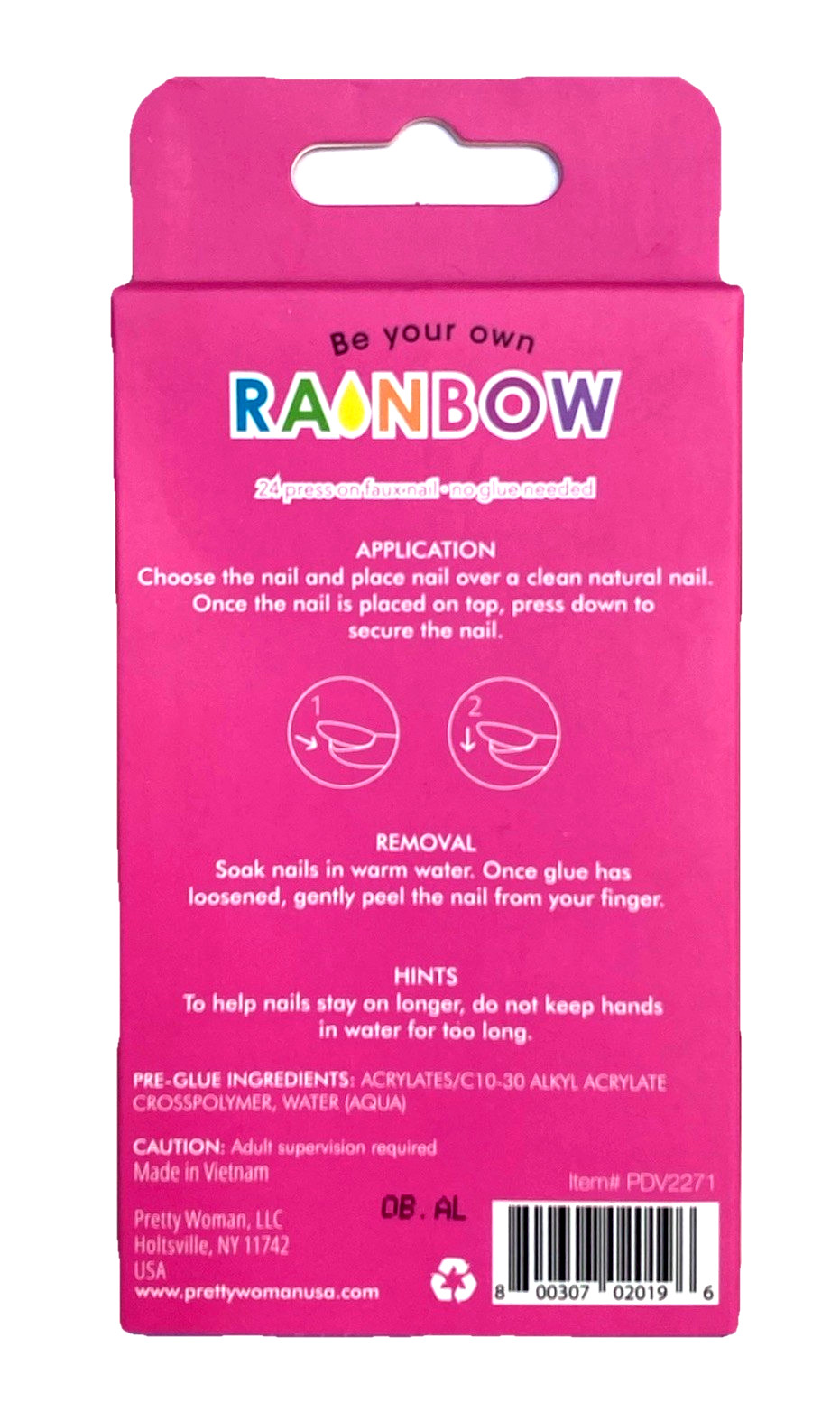 Pretty Woman Press-On Nails Be Your own Rainbow Kids / Small