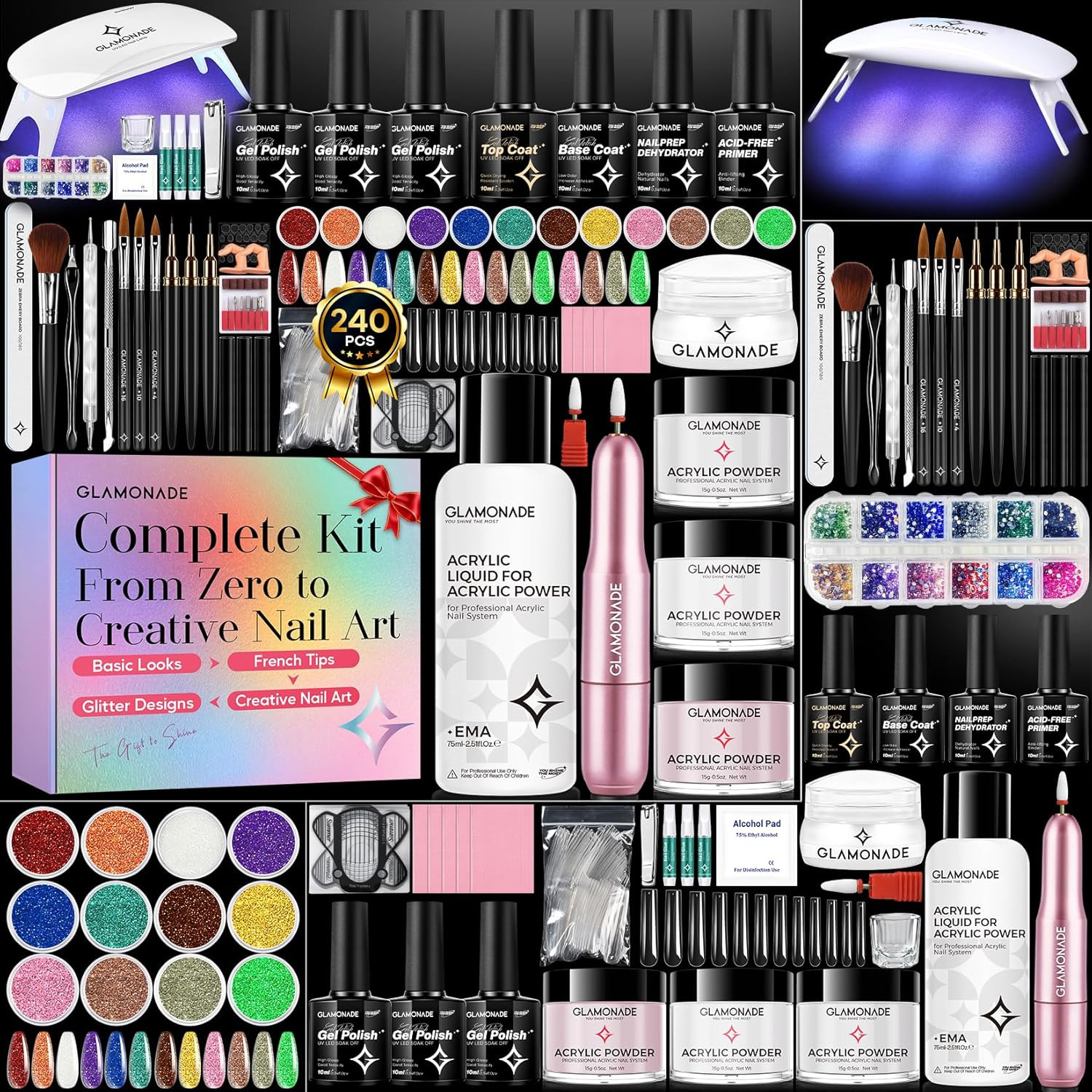 Acrylic Nail Kit for Beginners: Professional Nail Set with Drill Acrylic Powder