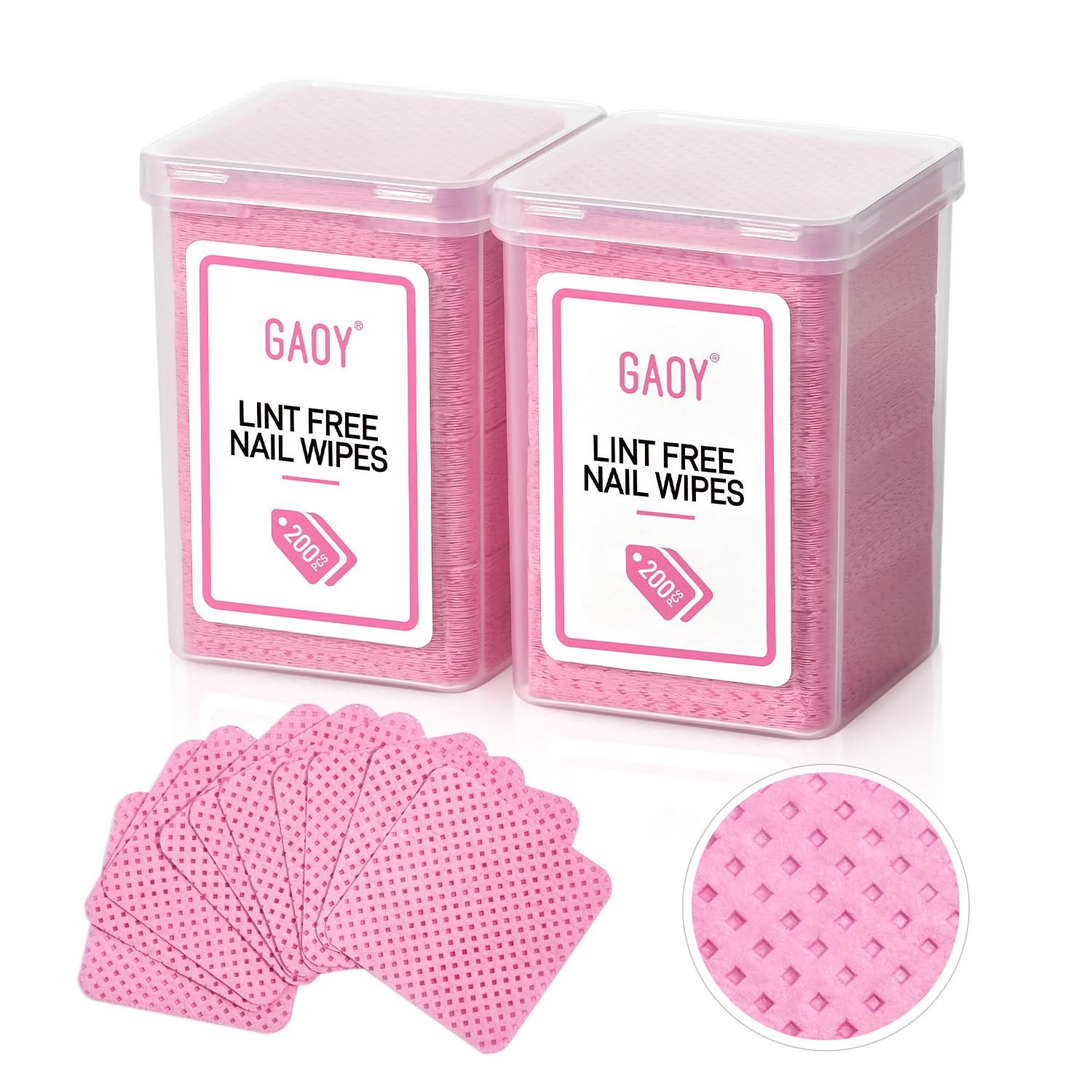 GAOY Lint Free Nail Wipes, 400 Pcs Polish Remover 1.89 in x