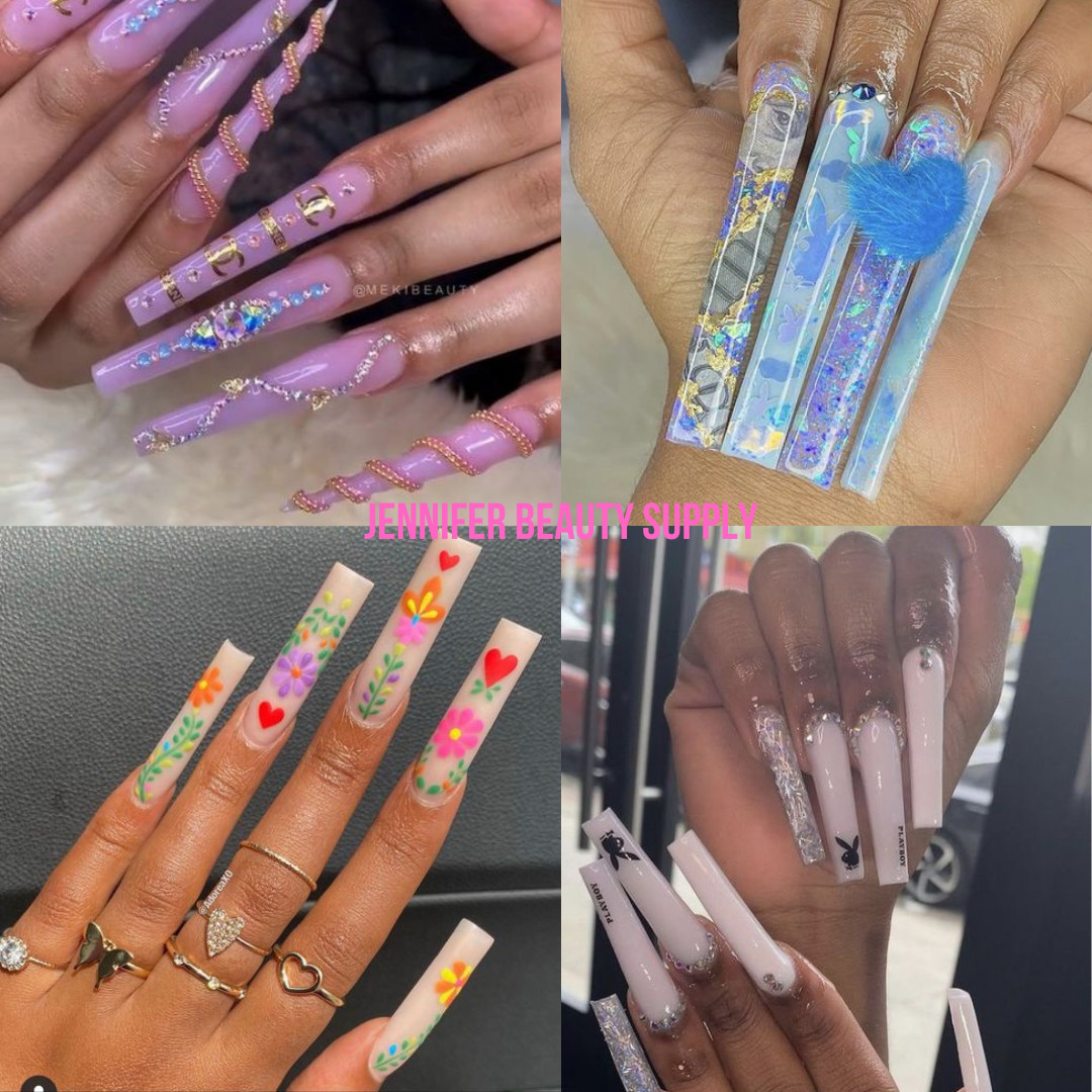 500 PCS XXL C CURVE NAIL TIPS COFFIN HALF COVER EXTRA LONG SQUARE FAKE NAILS