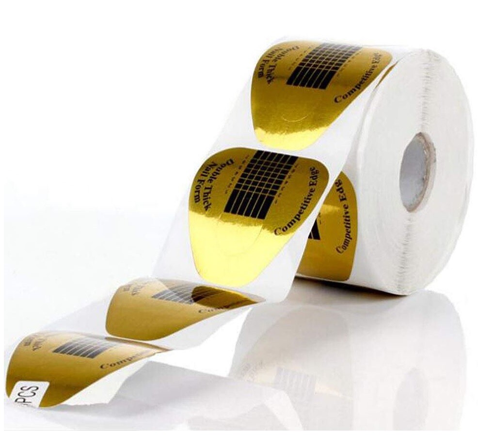 Nail Form Stickers Acrylic Gel Extension Guide | Red/Gold/Silver | Bulk UK Stock
