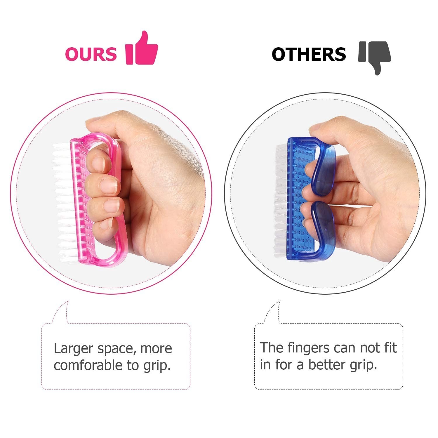 Handle Grip Nail Brush – 4 Pack, Color-17