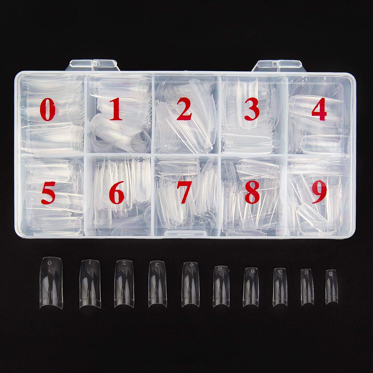 Beuniar Acrylic Nail Tips Clear 500Pcs French Artificial False Tip for Manicu…