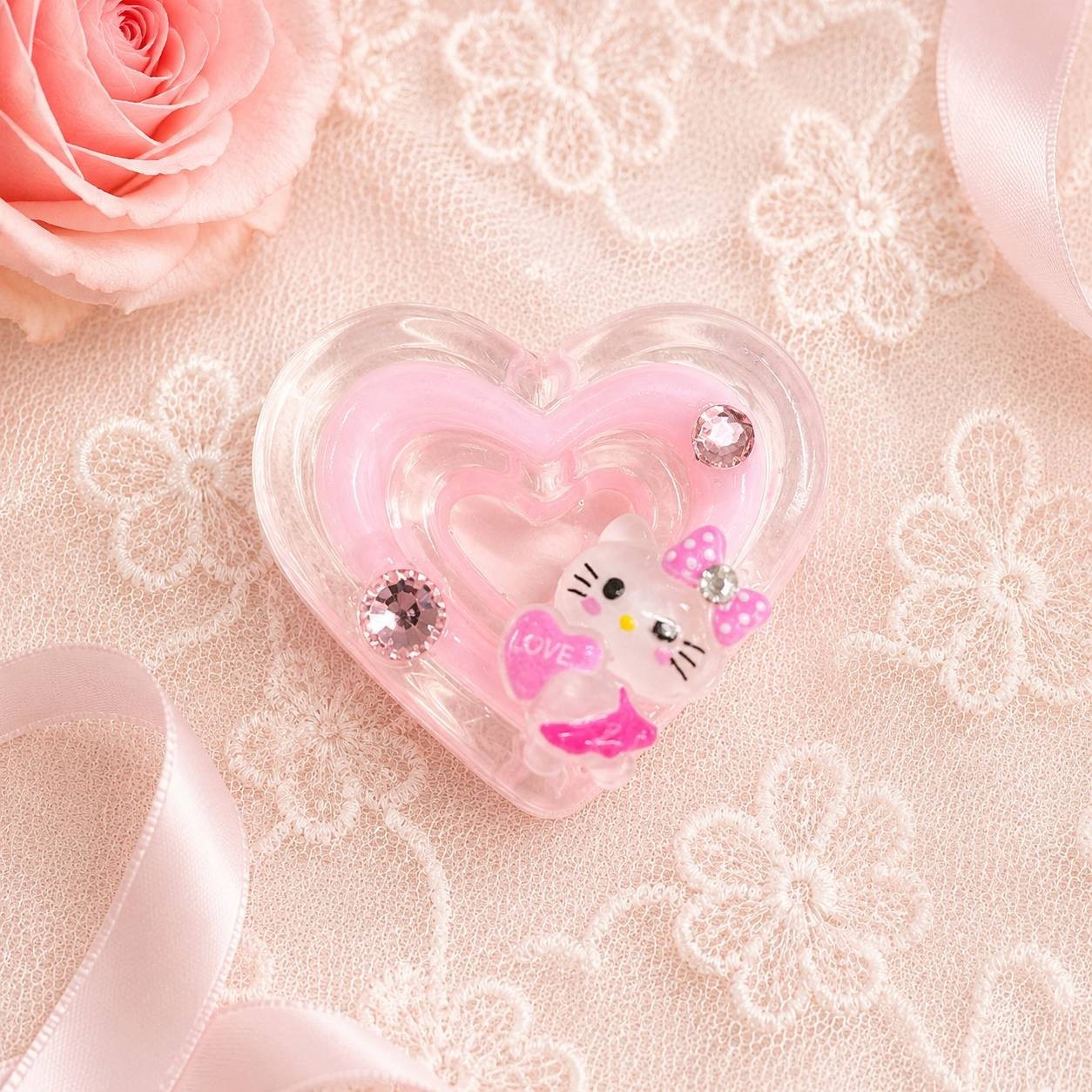 Japanese Handmade Kawaii Heart 3D Resin Nail Charms for Nail Art
