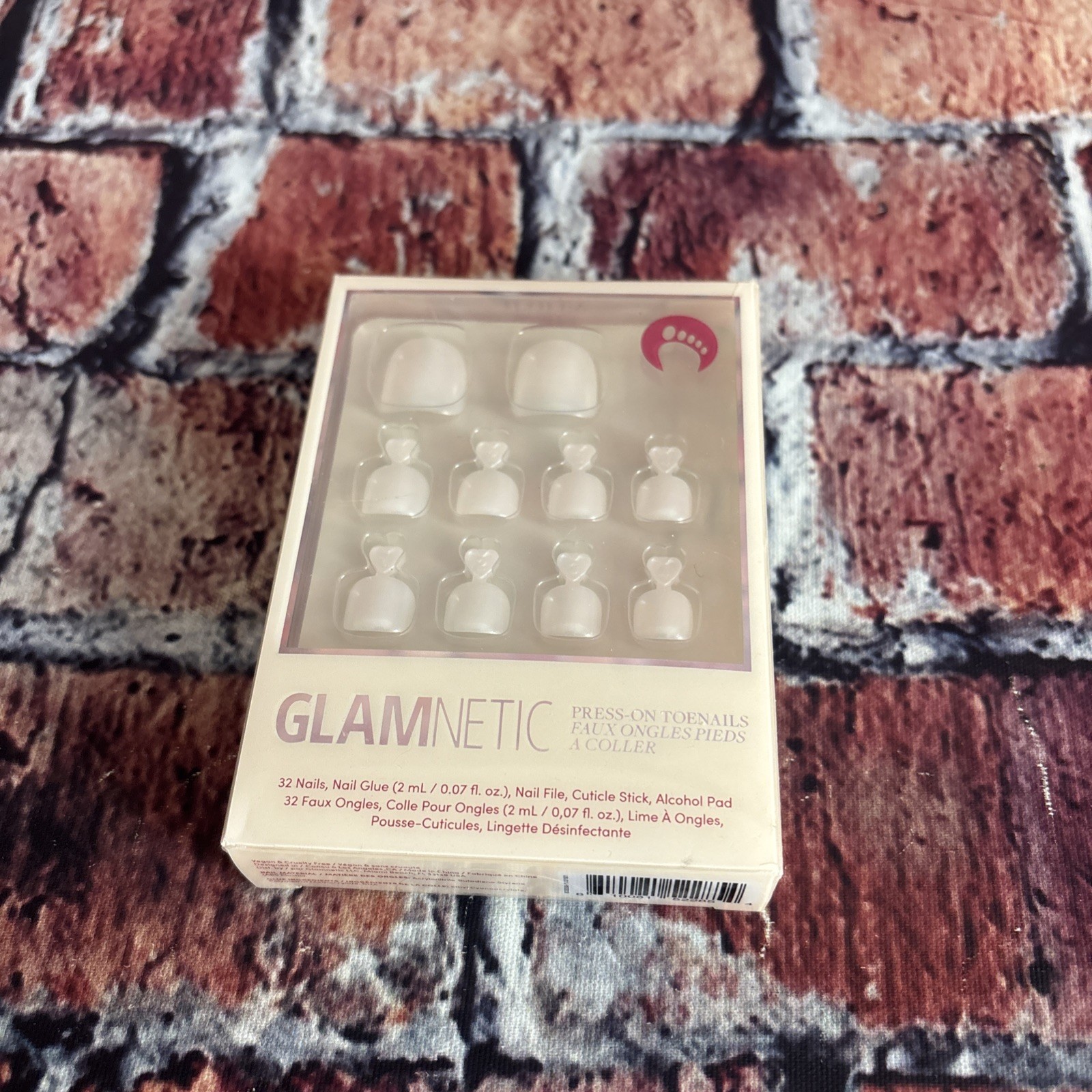Glamnetic Press On Toenails Hailey Pearly Milky White Glazed