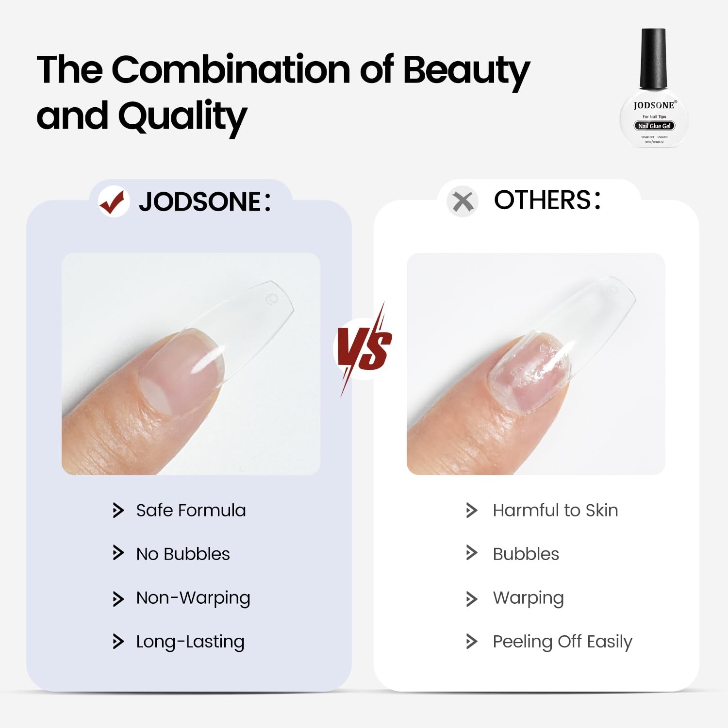 JODSONE 10ml Gel Nail Glue Strong for Nail Tips Long Lasting Extension for C…