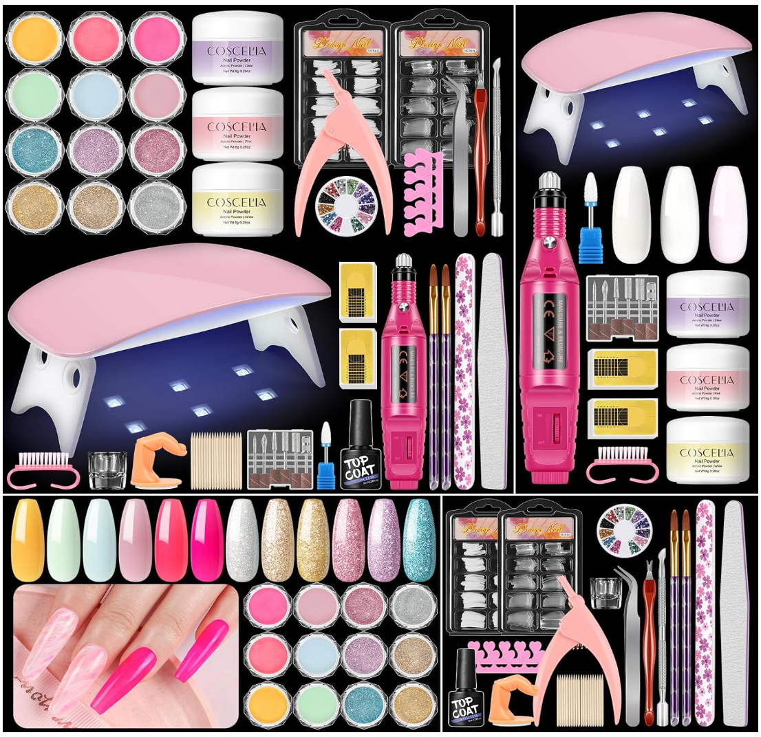Acrylic Nail Kit for Beginners: Professional Acrylic Powder Set with Everything