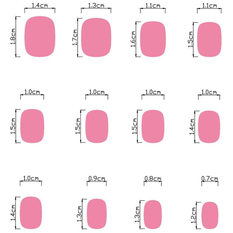 48PCS oval Easter bunny flower nail press, reusable pink fake nail art
