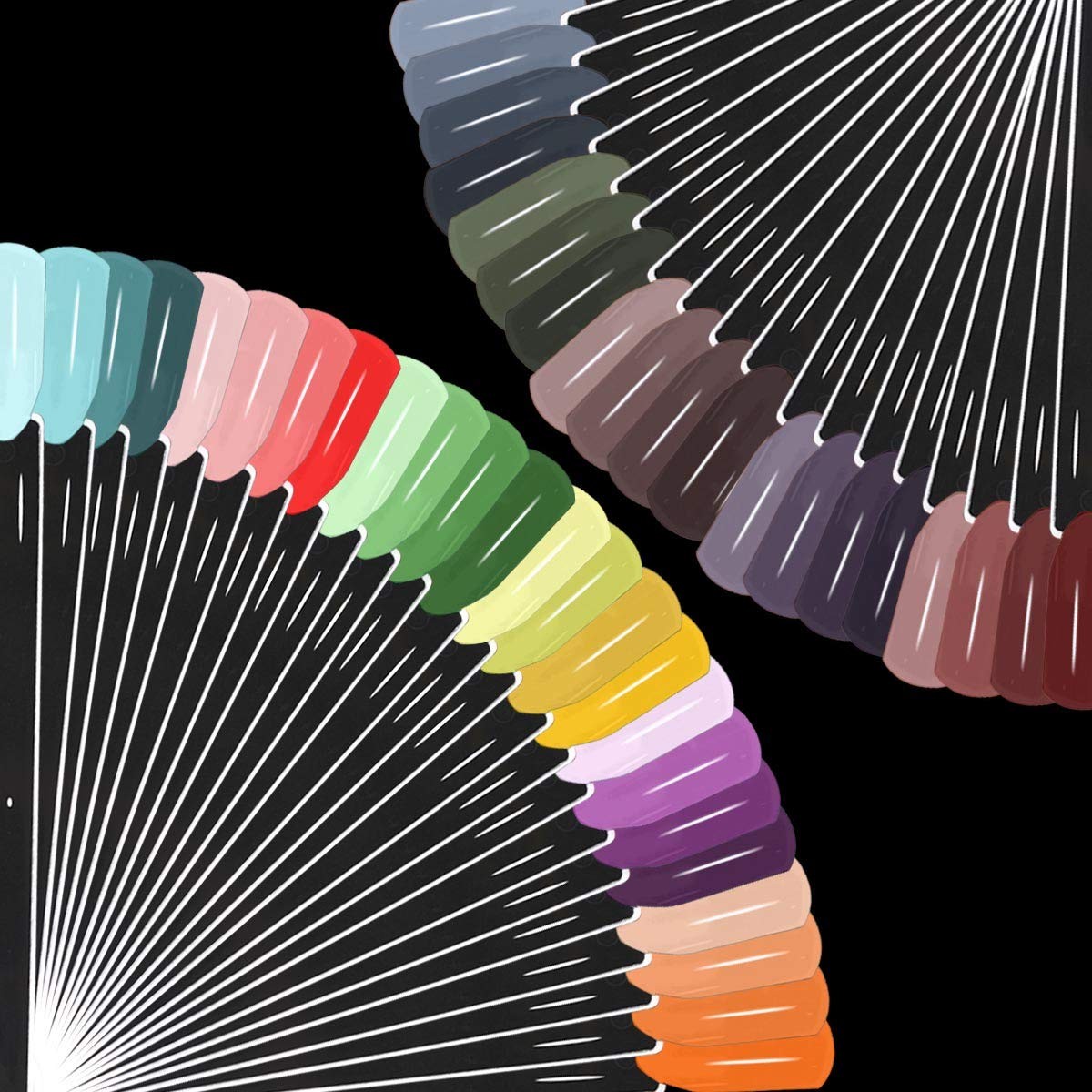 2 Set 100 Tips Clear Nail Art Swatches Sticks Polish 50 Count (Pack of 2)