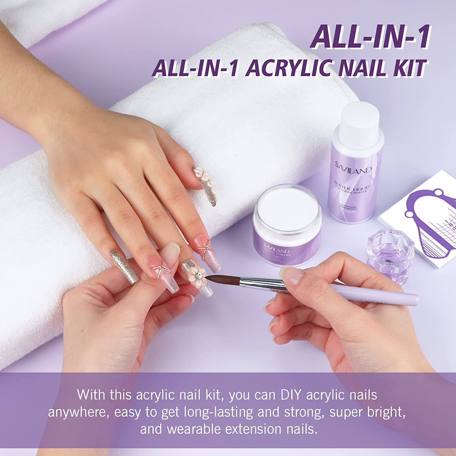 Acrylic Nail Kit – 30G Clear Acrylic Powder & 60Ml Acrylic Liquid Set