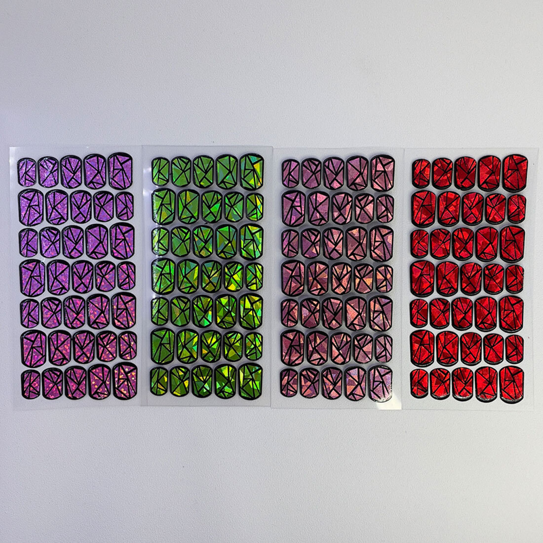Glass Nail Stickers 1-10pc Holographic Foils DIY Multi-Color Made in Korea Set