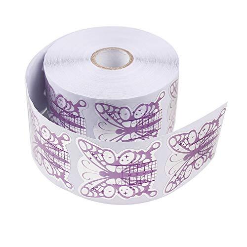 500Pcs Nail Form Pruple Bufferfly Shape Nail Art Guide Form Acrylic Tips UV