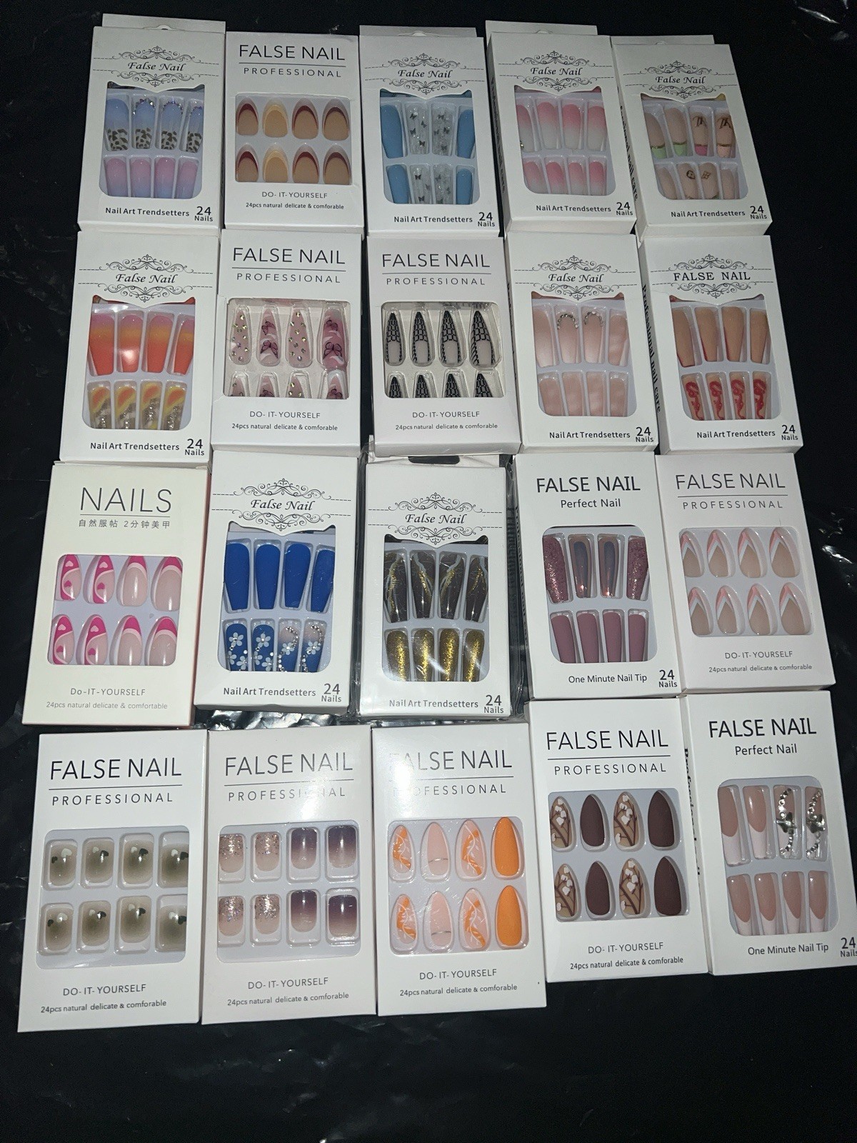 Press On Nail Kits Bulk / Wholesale / 10 Assorted Sets