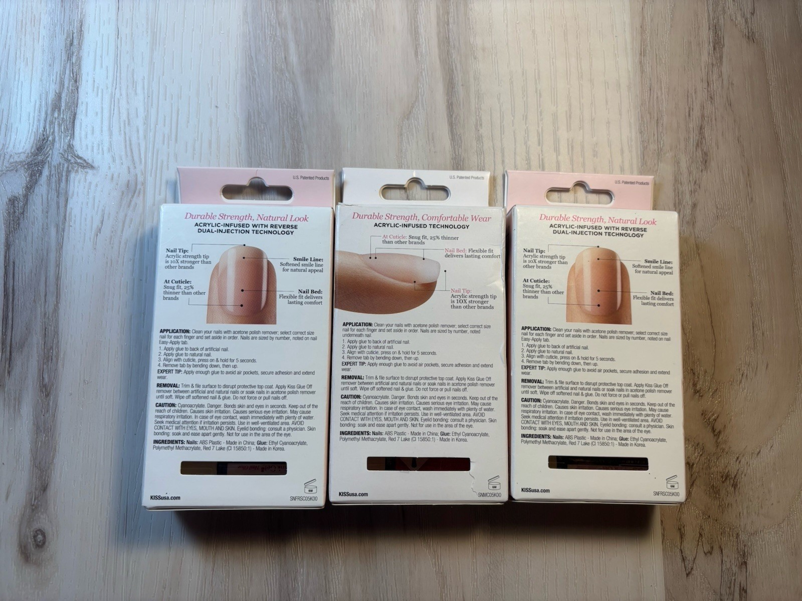 2 X Kiss Salon Acrylic French Nails KAN01 Real Short 64266 – 1 X Acrylic Nails