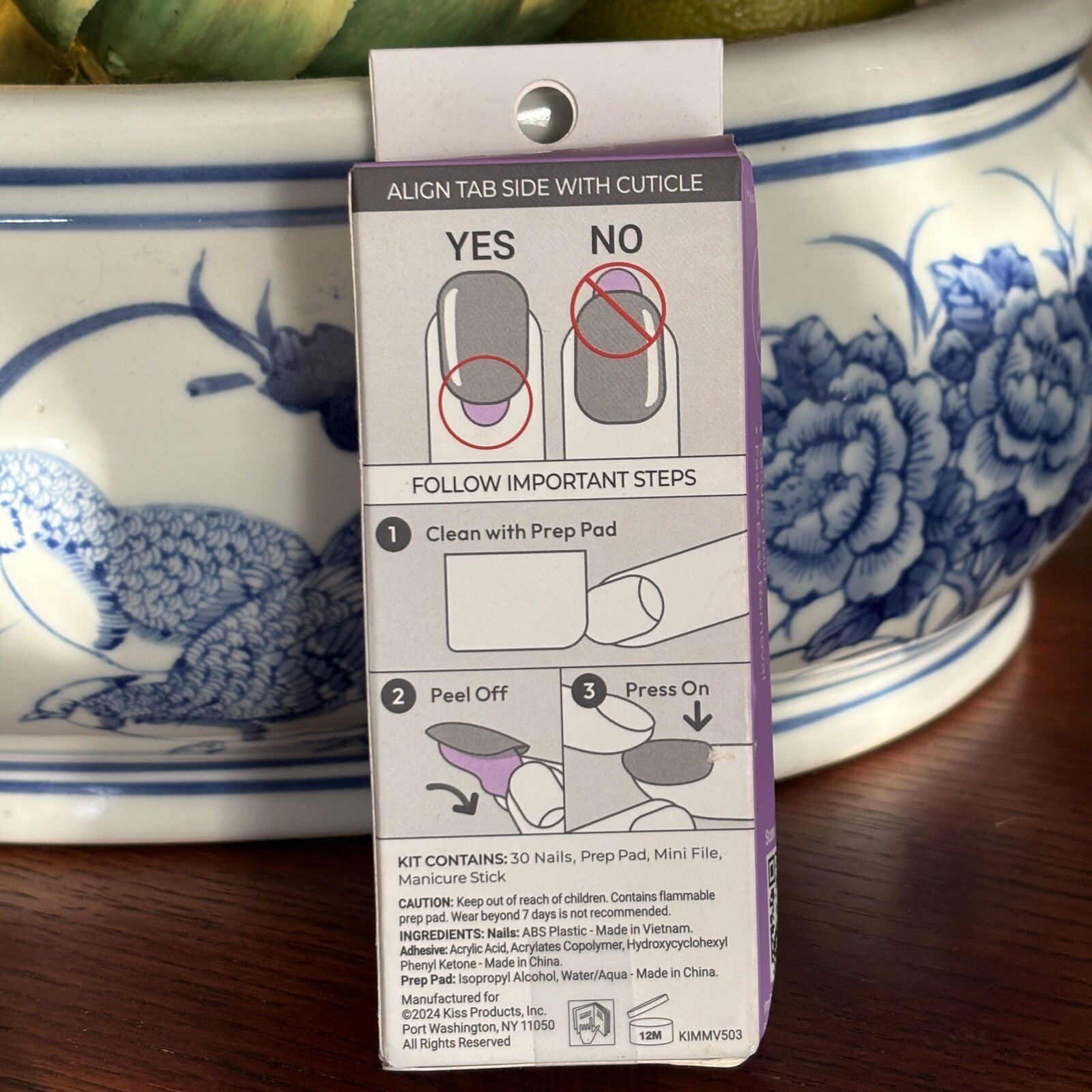 Kiss imPRESS THE NO GLUE MANI Fidget Blue Design 30 Peel & Press NIB