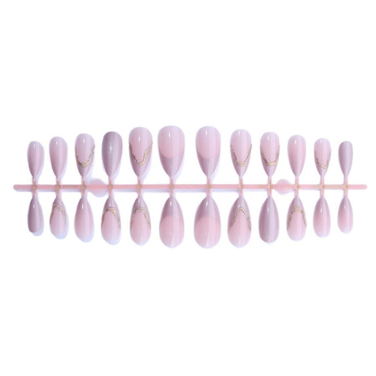 Medium Almond Press on Nails Medium – Pink Ombre Cat Eye French tip Fake Nail…