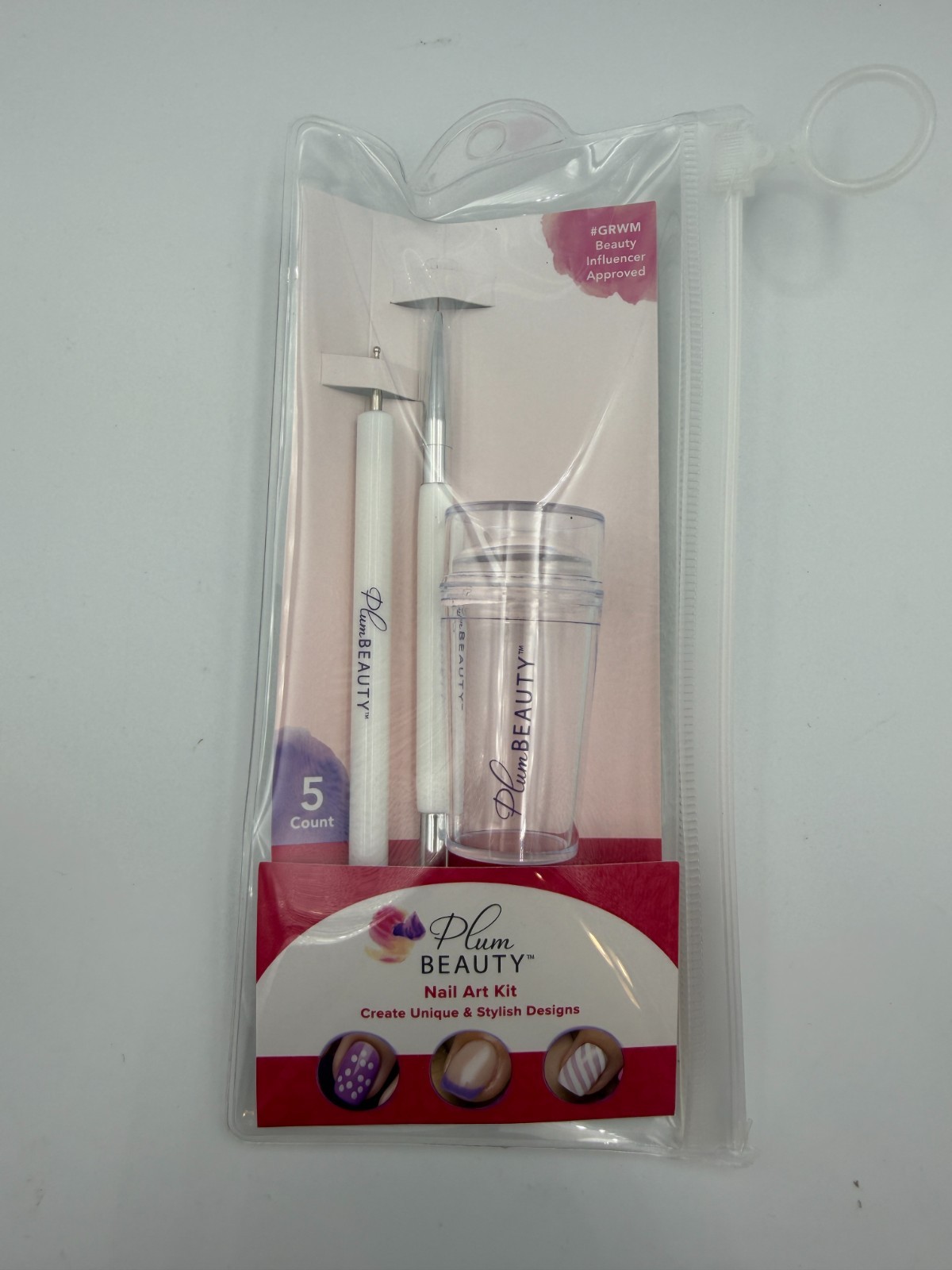 LOT OF 5 Nail Art Kit (Stencil Stamp, Dotting Tool, Paint Brush) for Manicures