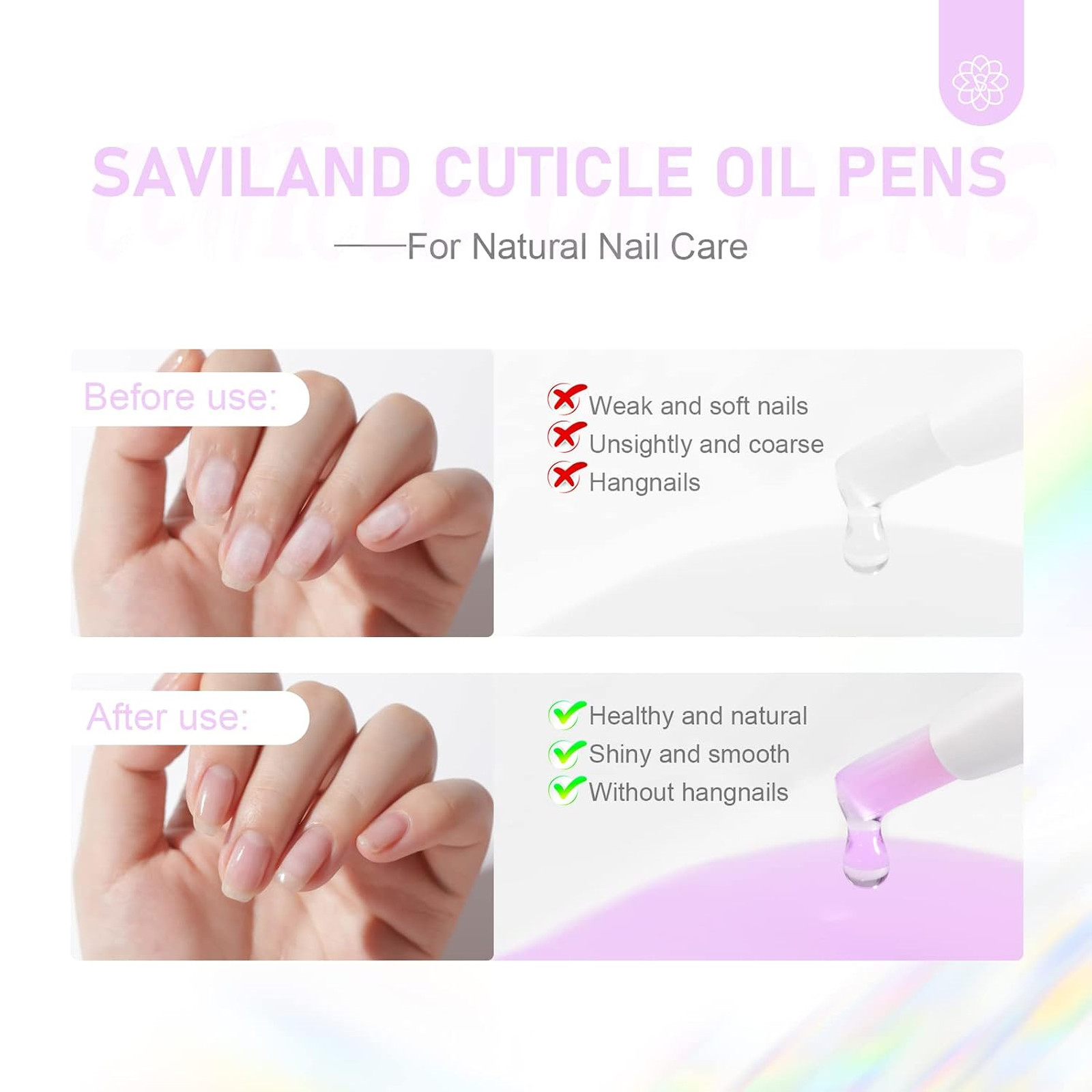 Cuticle Oil Pen 6 Pack Natural Vitamin E Nail Cuticle Softener Repair