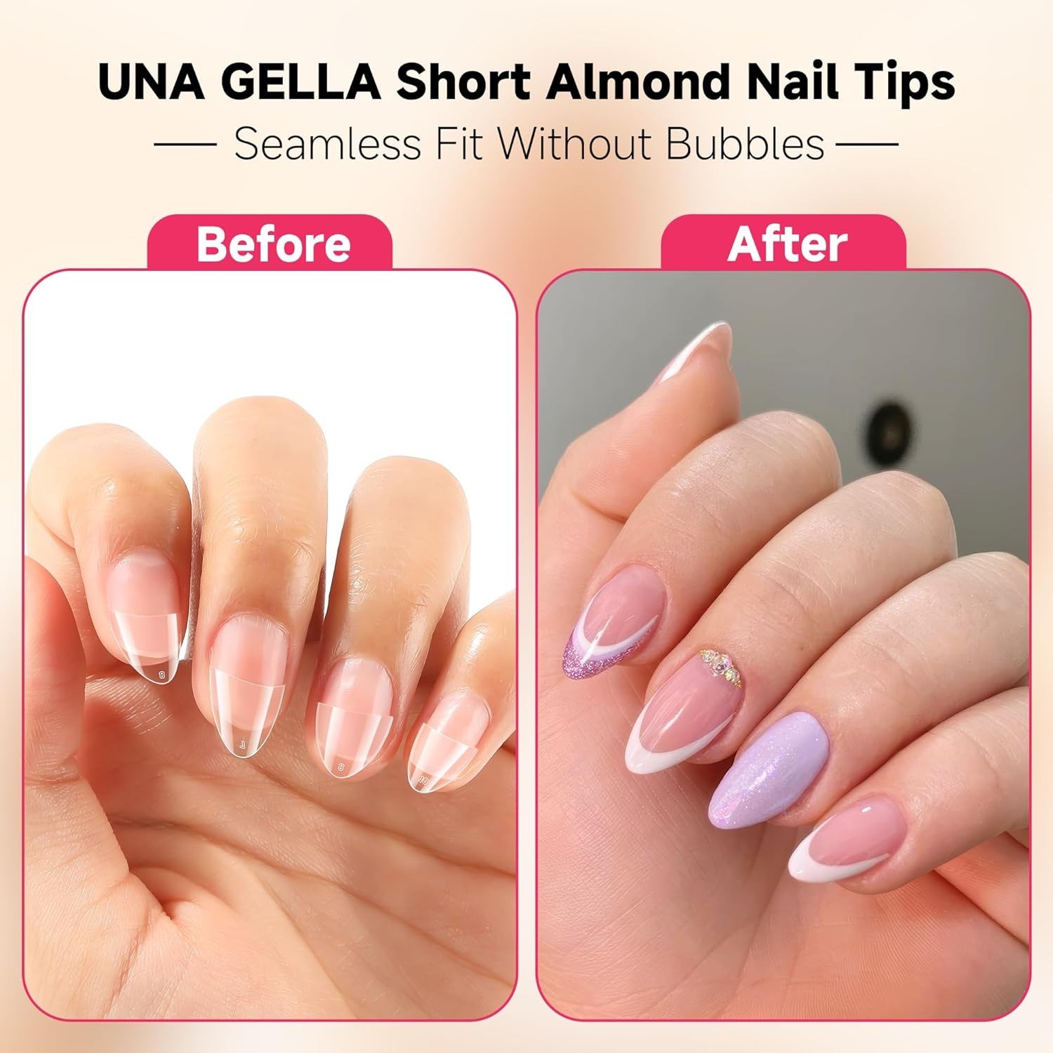 Matte Finish Almond Gel Nail Tips 216pcs Half Cover for Salon Quality Nails