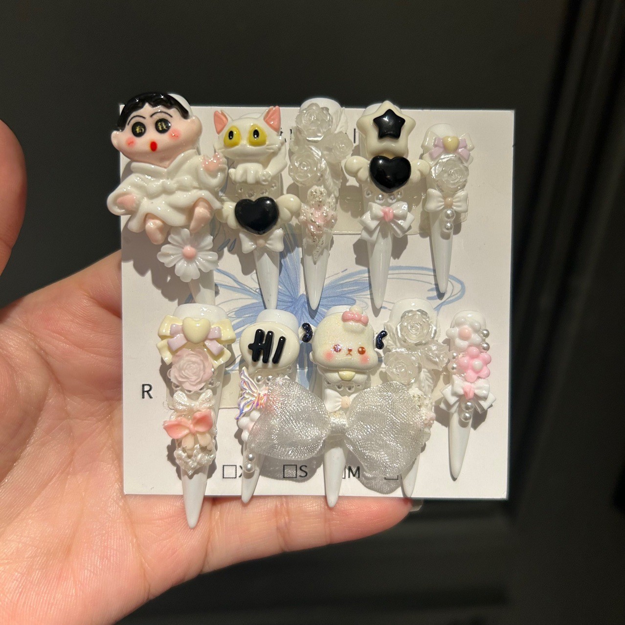 Cute My Melody Handmade Press On Nails Lovely Cartoon Nail Art Tips