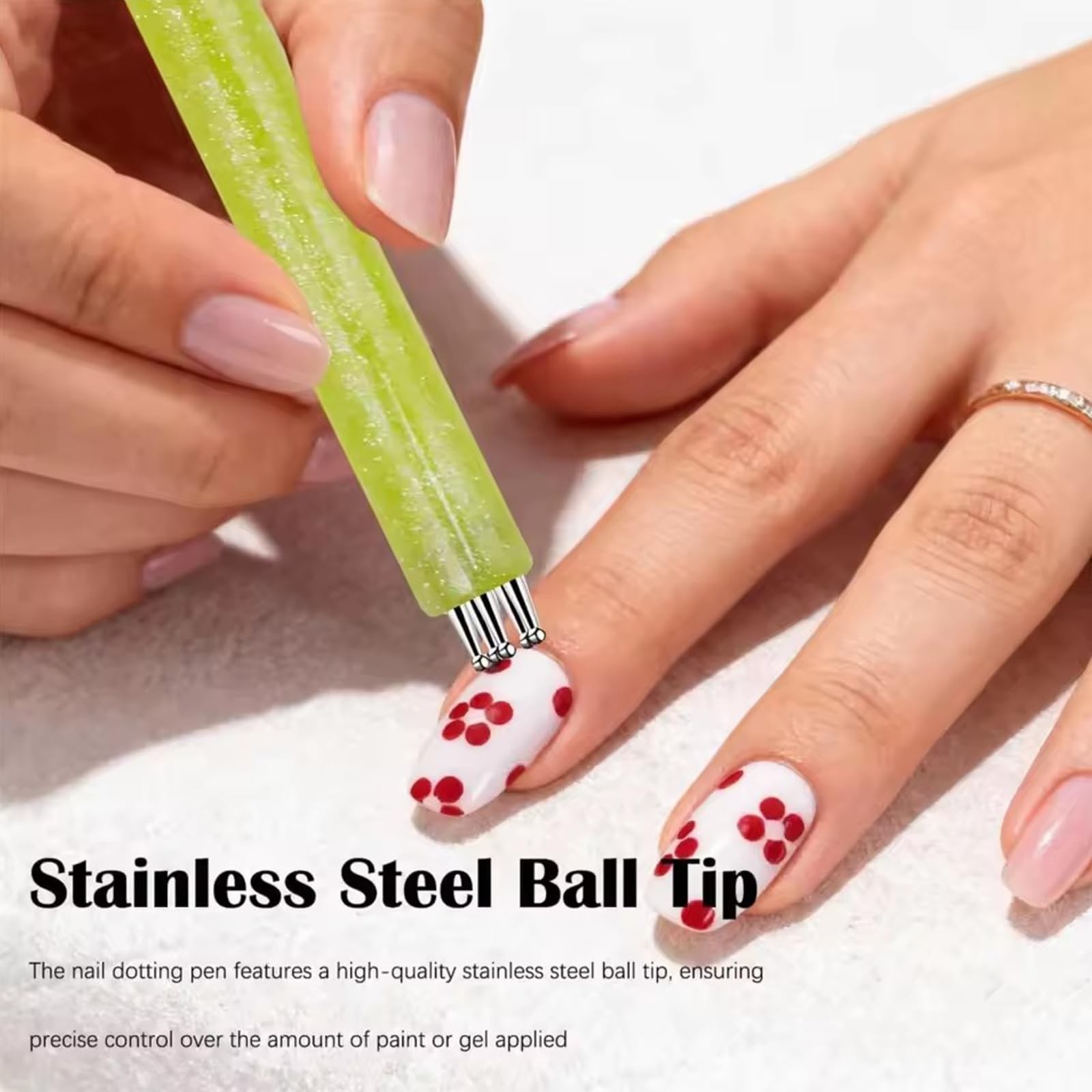 5 Petal Flower Nail Dotting Pen Set – 4PCS Flower Dotting Tools Nail Art, Nai…