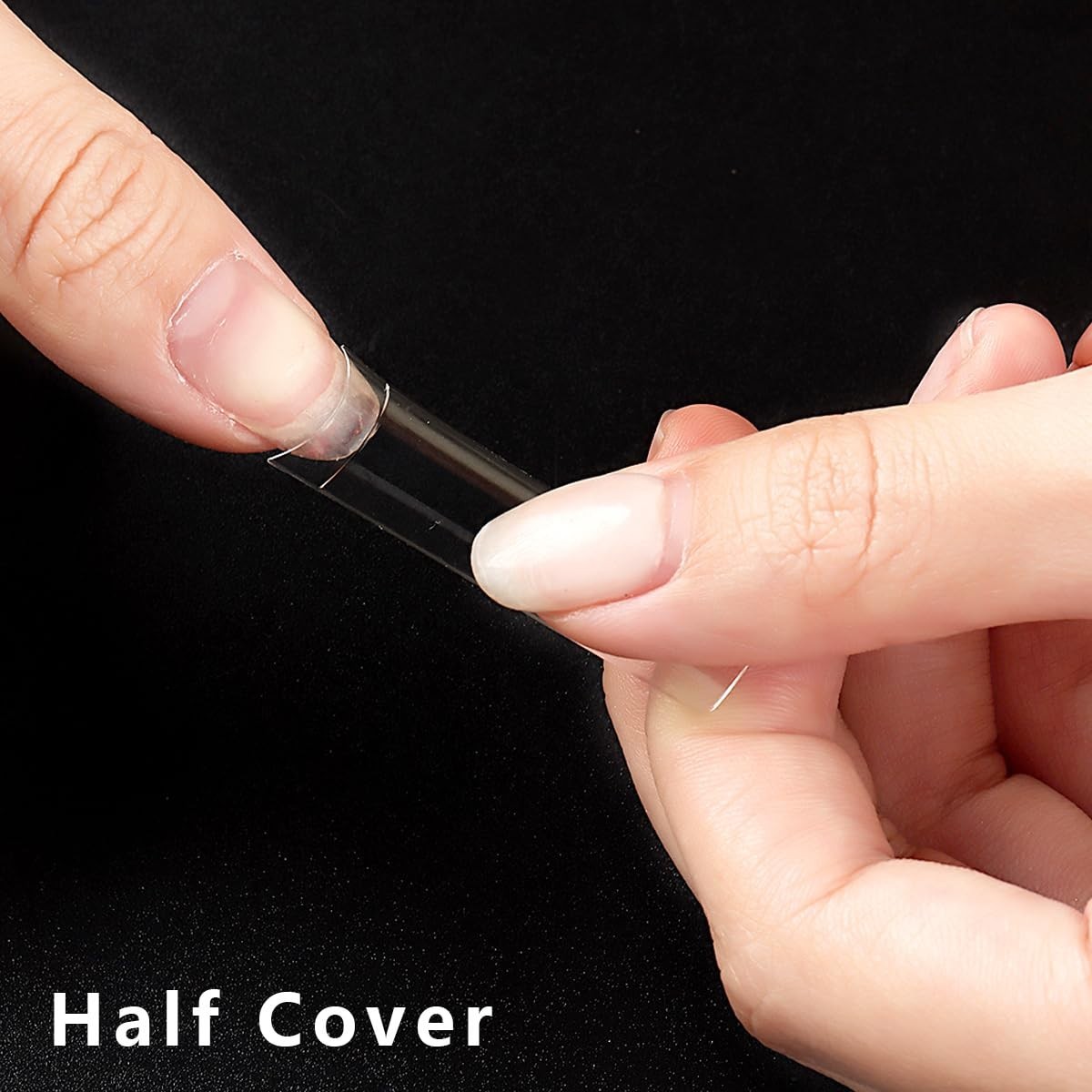 240pcs Half Cover Clear Acrylic False Nails – Customizable C Curve French Tips