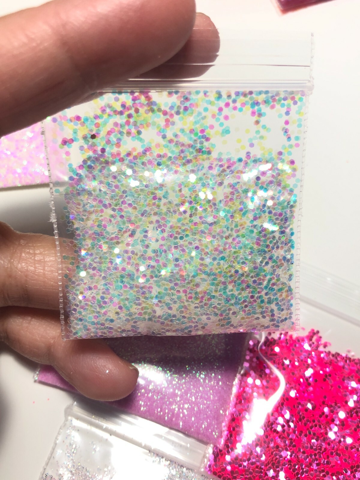 Limited Edition Pink Glitter Mix ” Love Bunny” Acrylic Gel Nail Art US seller