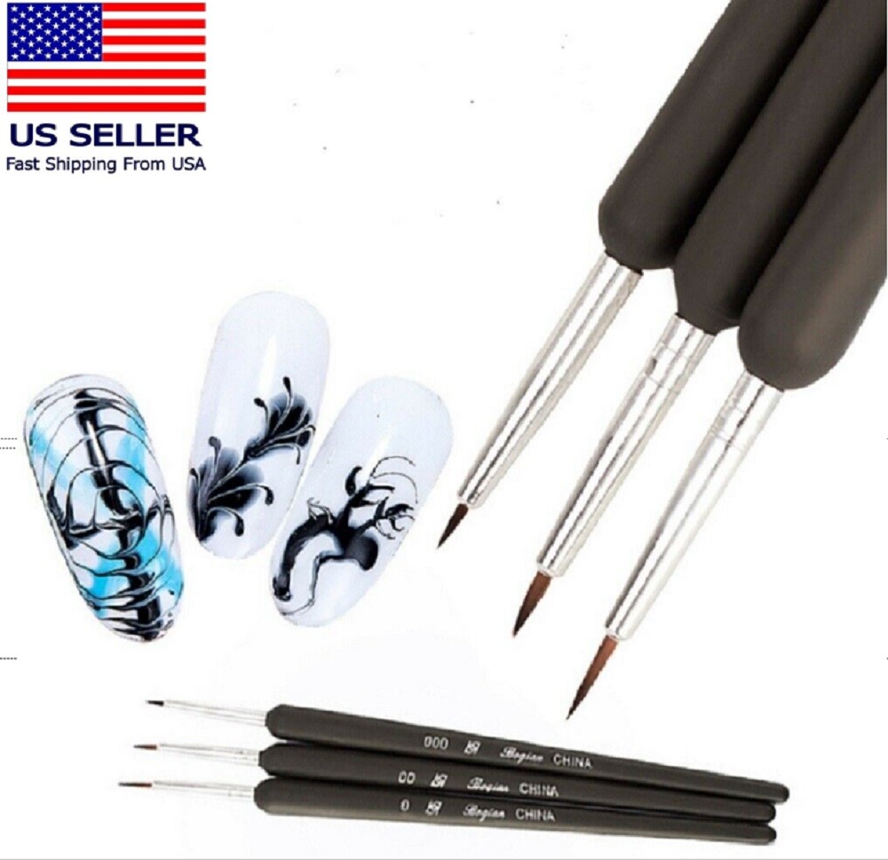 3 Pcs Nail Art Tool Set – Nail Art Pen, Dotting UV Gel Tool, and Liner Brush Set