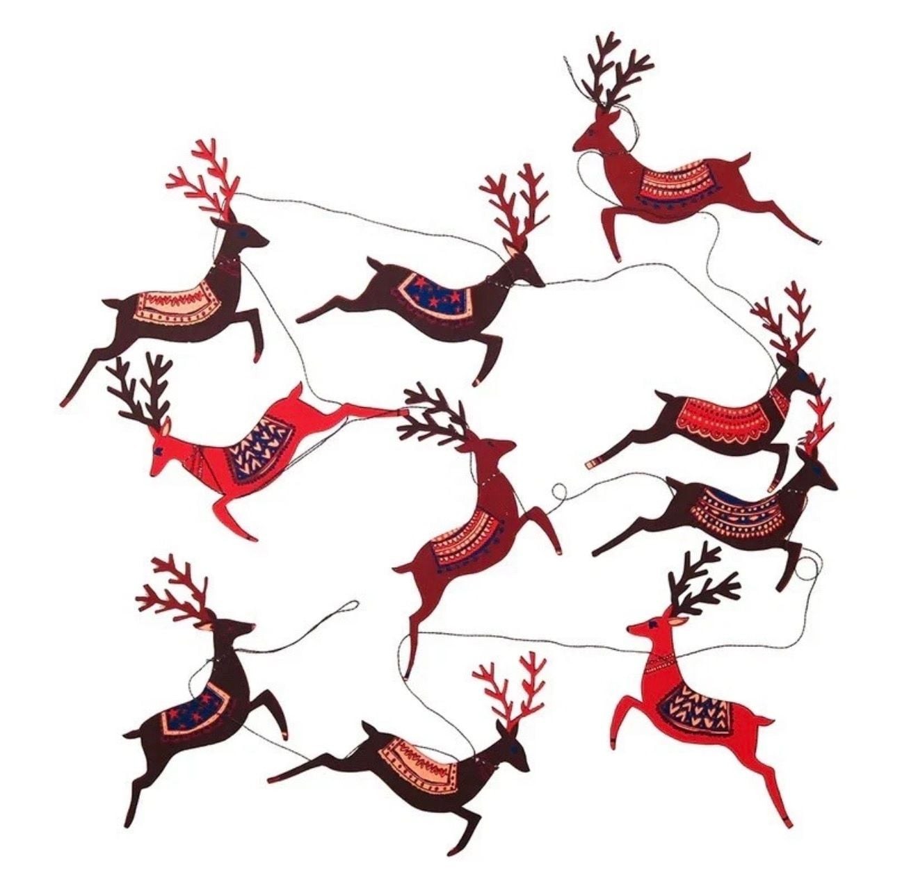East End Press No. 01 Reindeers Sewn Garland BRAND NEW Fast to ship