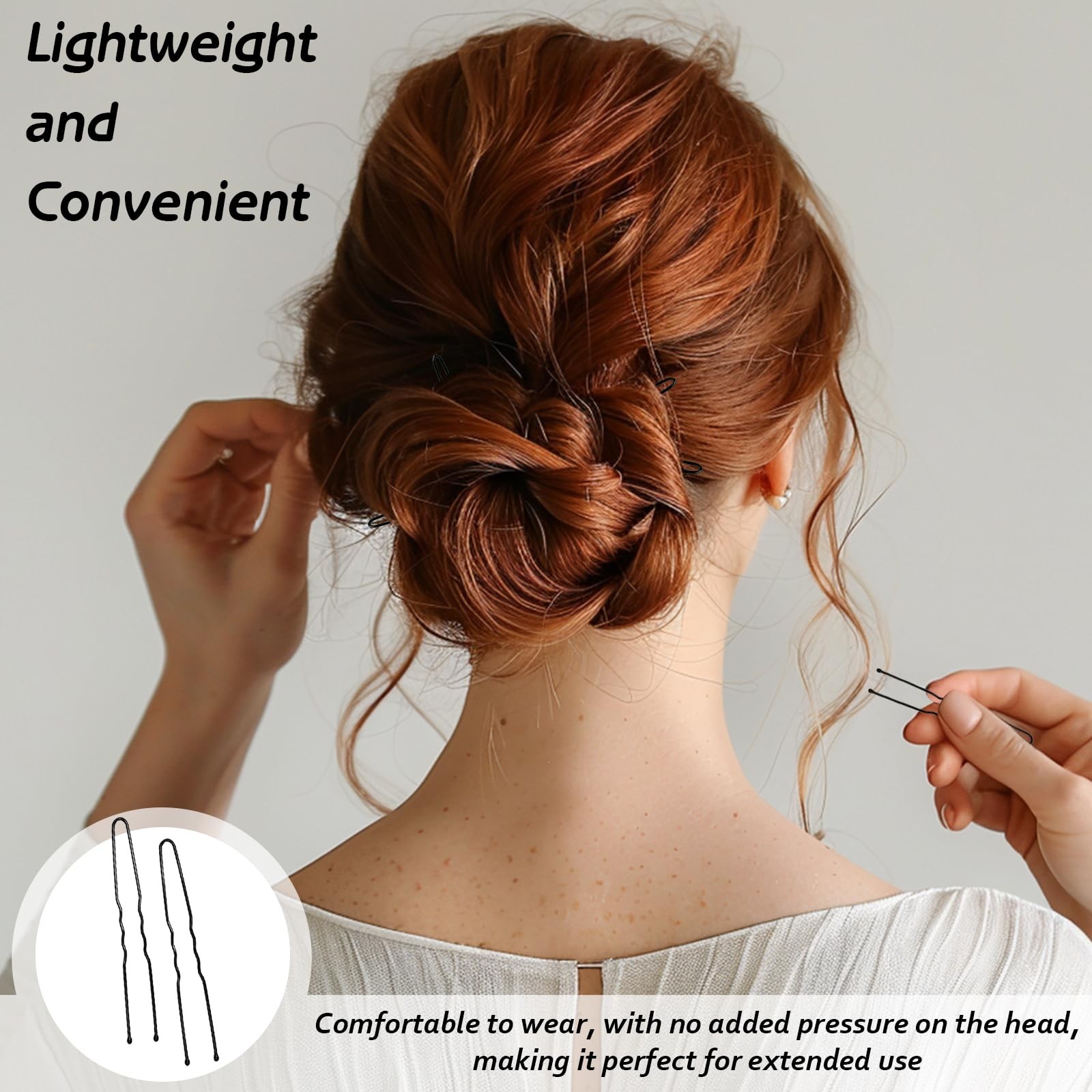 100 Pack Durable U-Shaped Hair Pins for Women’s Thick Hair, Classic Black