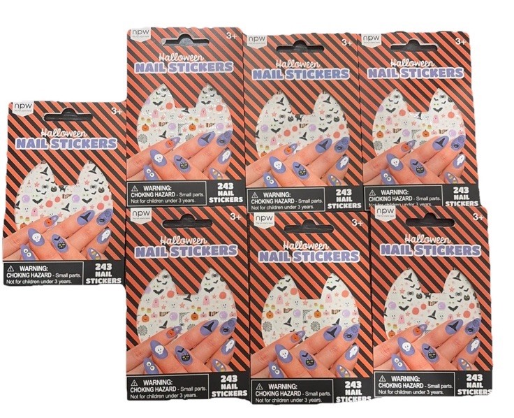 7 Packs Halloween Nail Stickers Ghost Pumpkin Nail Designs Self-Adhesive Spider