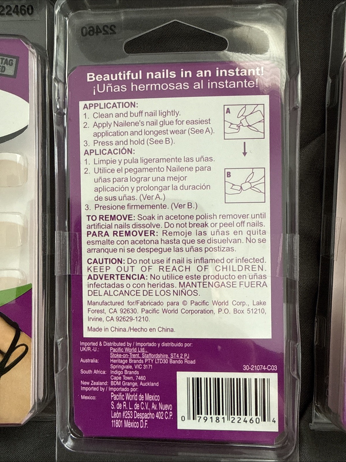 Nailene Daily Wear Naturals Salon Quality Toenails. Three Packs Of 24 Nails