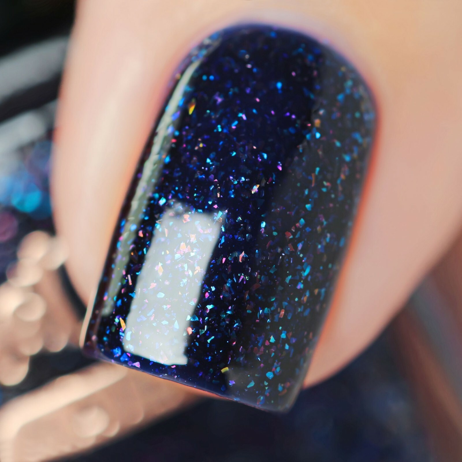 Squid Escape Regular Polish (Dark Blue Crelly w/ Multicolored Iridescent Flakie)