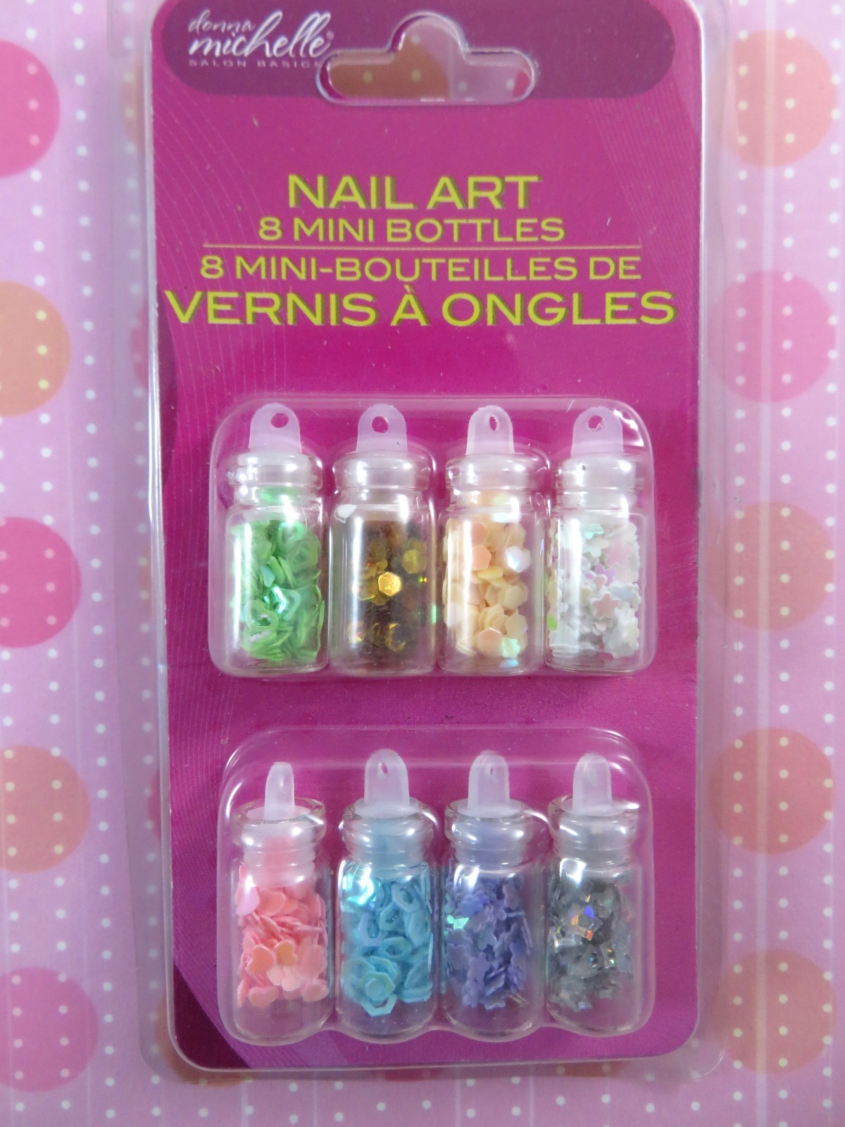 Donna Michelle Nail Art 2 Packages 16 Mini Vials Bottles Each Unique New In Pkgs