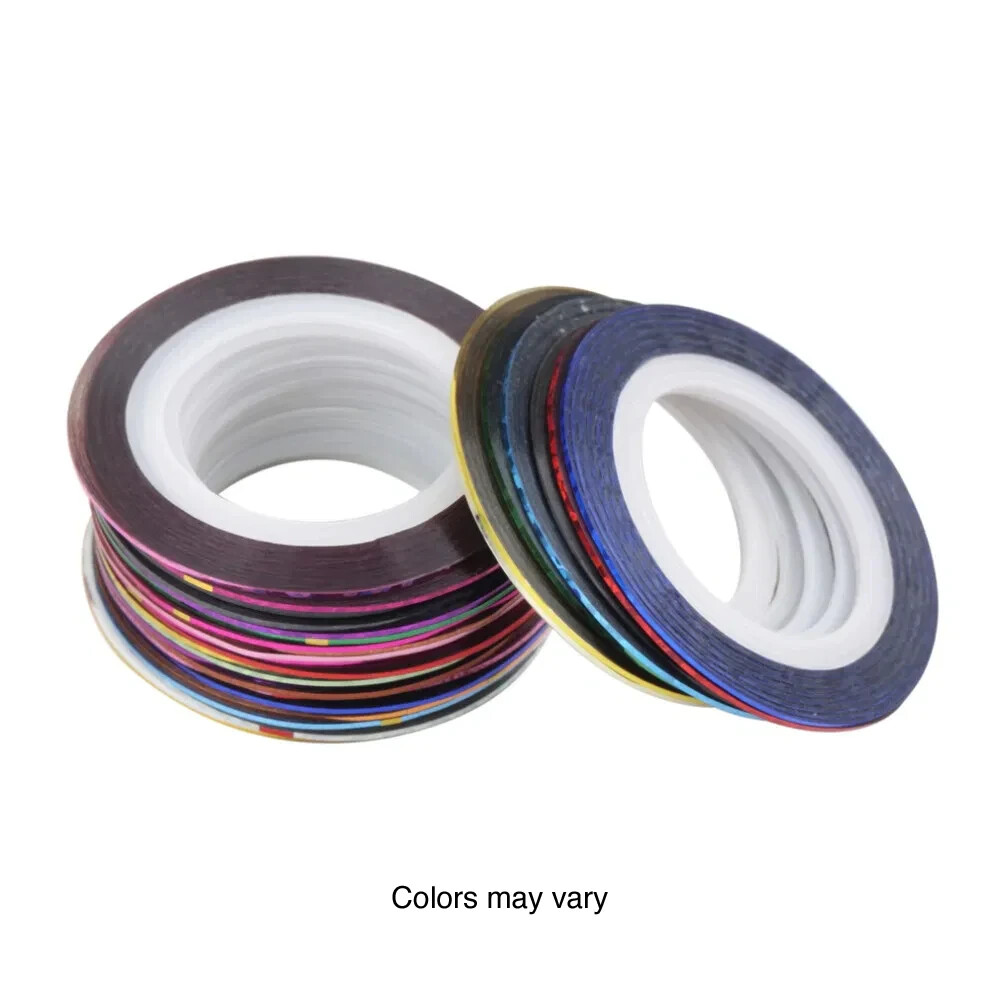 Winstonia 32 Pcs Nail Art Striping Tape Lines Tip Decorations Stickers DIY Bling