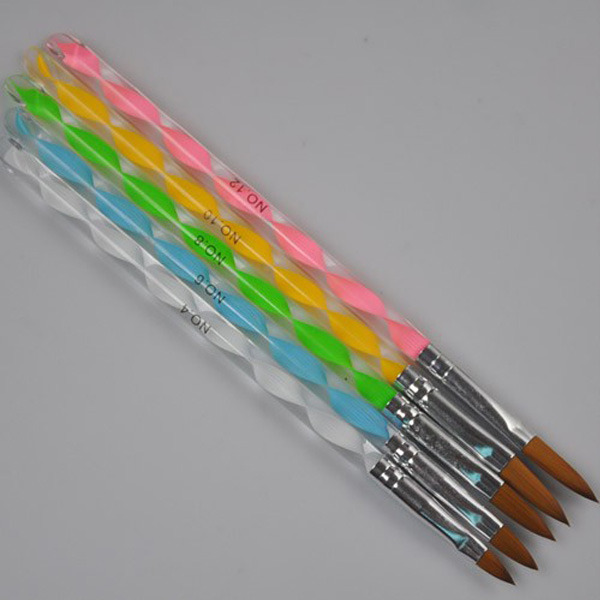 5Pcs New Acrylic 3D Painting Drawing UV Gel DIY Brush Pen Tool Nail Art Set