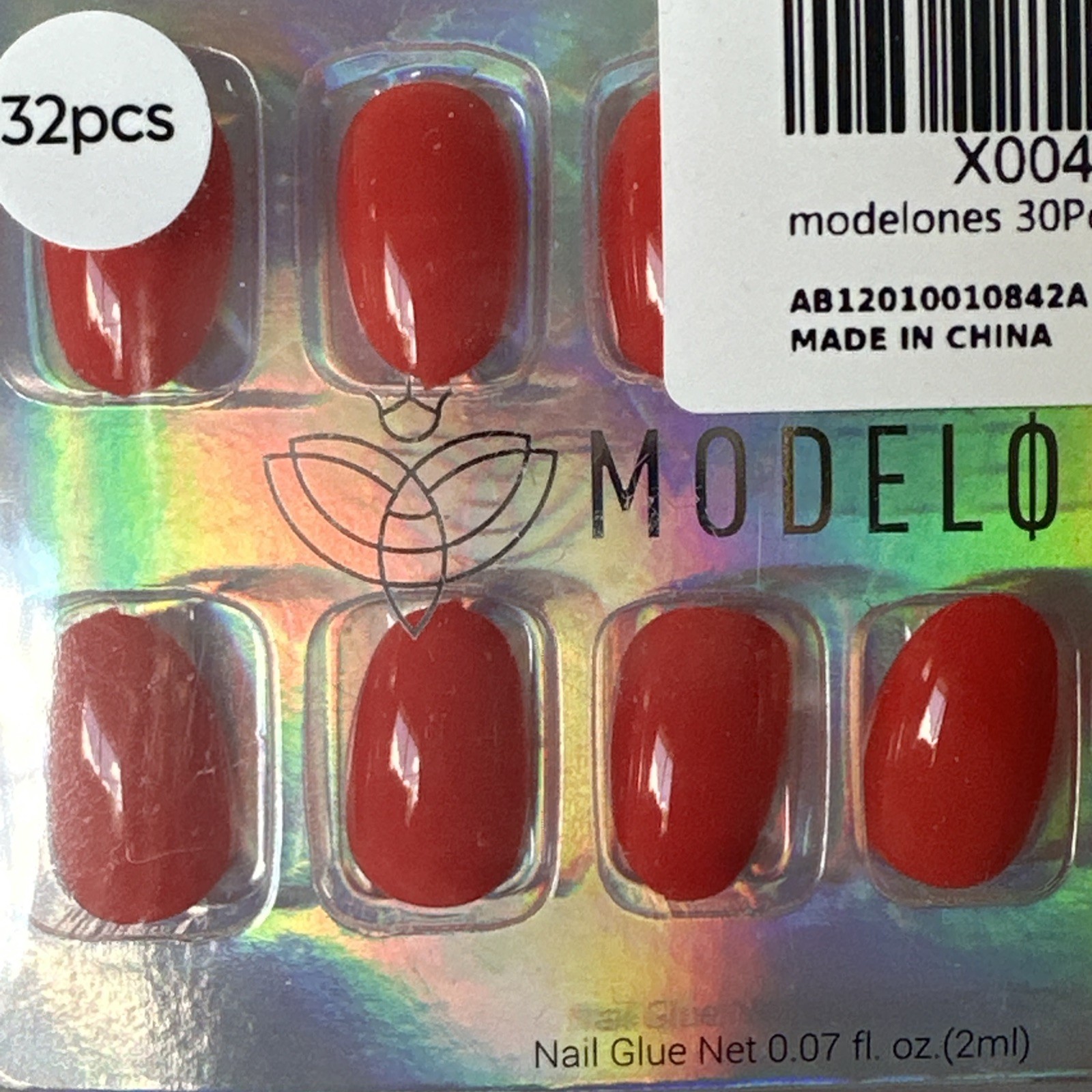 Modelones Red Press-On Nails Set 32pcs with Glue
