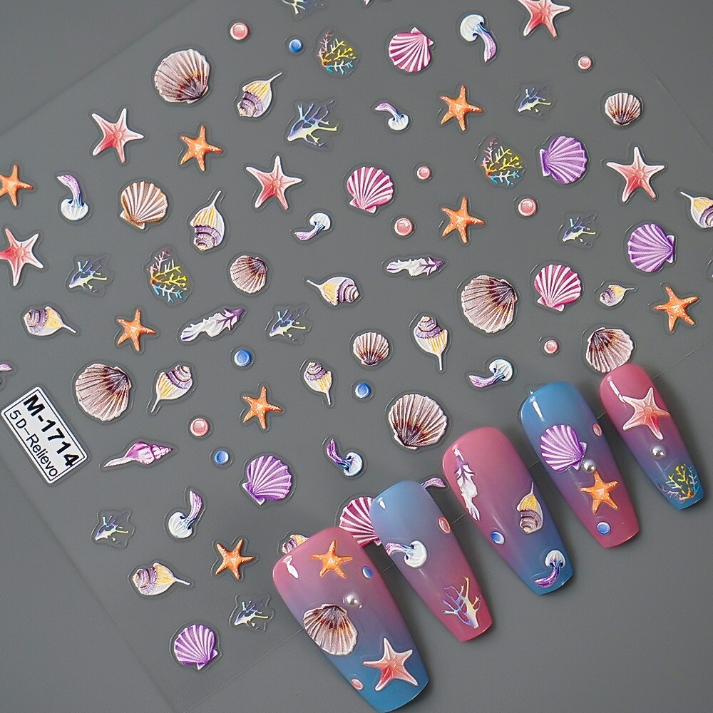 Nail Art Stickers 3D Sea Shell M-1714 UK Post