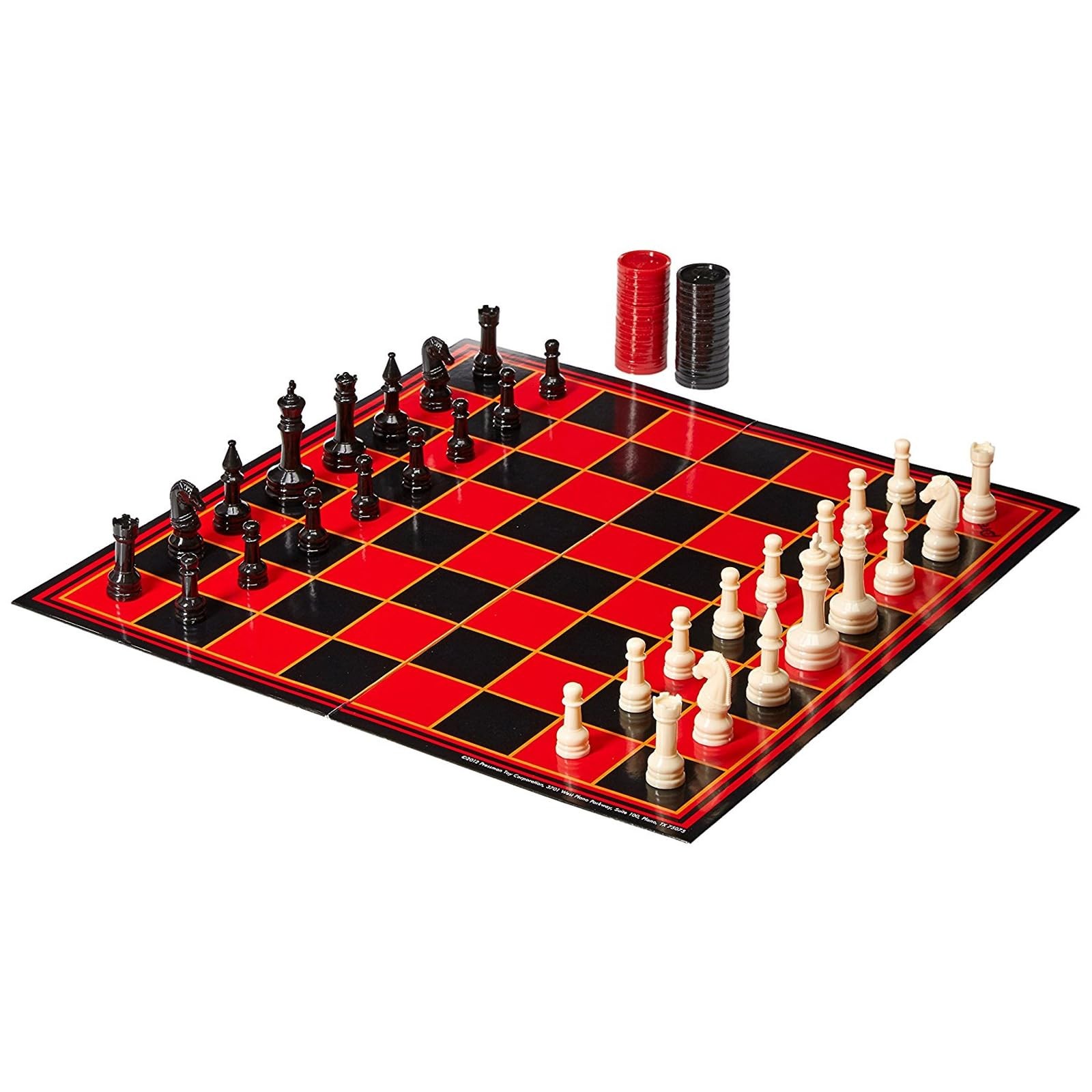 Pressman Chess / Checkers / 15.62 x 8.00 x 1.50 Inches, Redbox 3 in 1