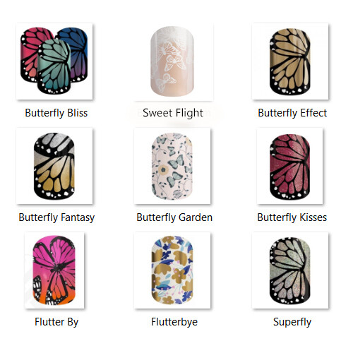 Jamberry BUTTERFLY Nail Wraps ~ HALF SHEET ~ Free Shipping