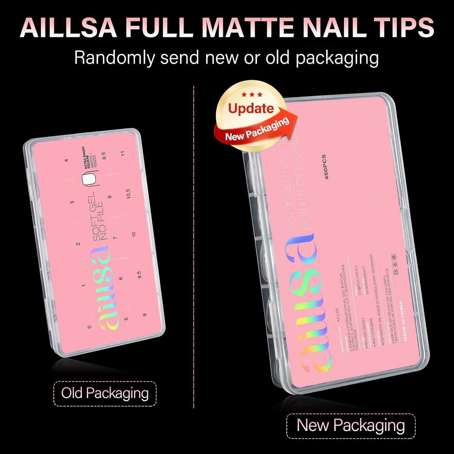 Extra Short Square Nail Tips Full cover Clear Nail Tips Matte | No Need Files Up