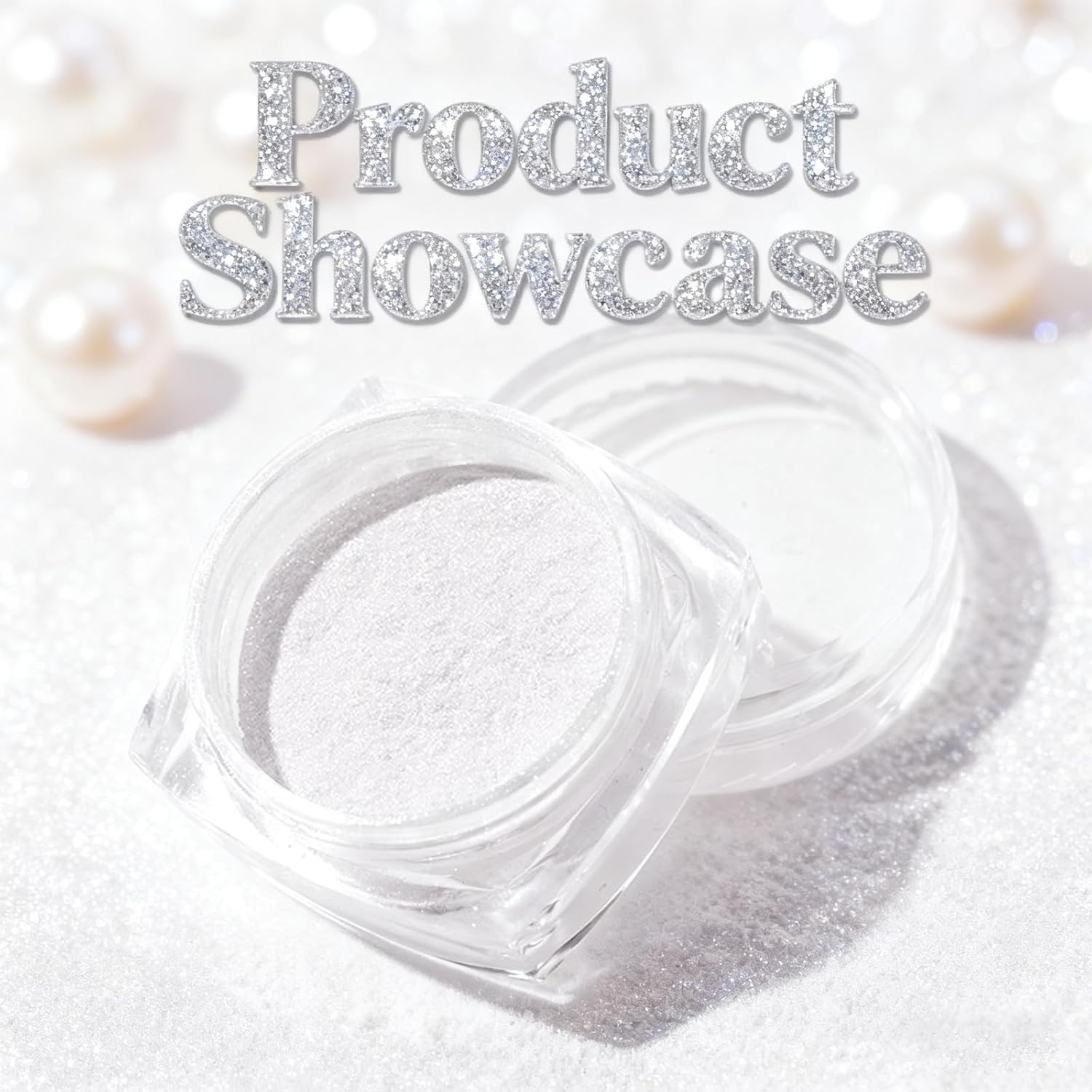 Iridescent Mermaid Chrome Nail Powder White Pearlescent Mirror Effect