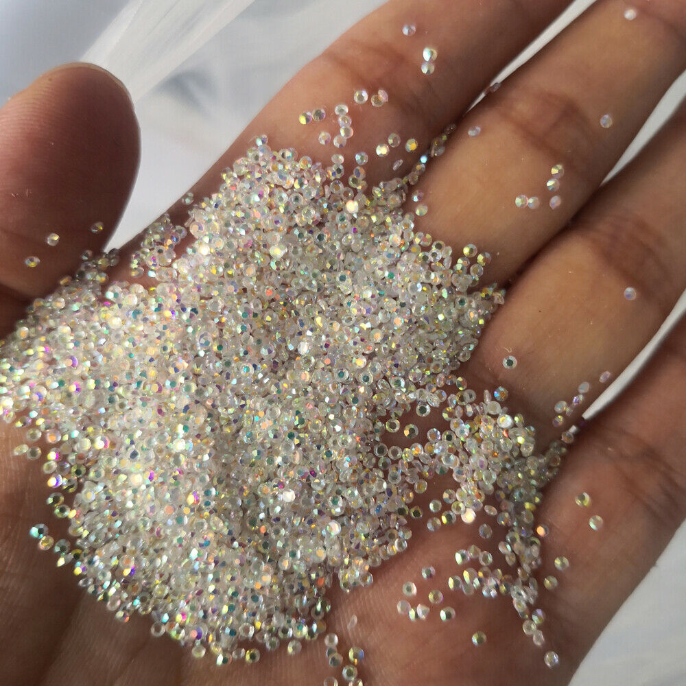5000PCS AB Nail Rhinestone Crystal 1.2mm 3D Micro Glass DIY Glitter Nails Art