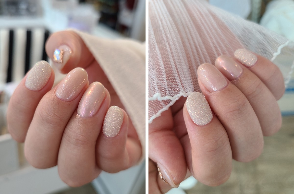Bonnie B Wedding Nail Glitter Peach Gold Pearl Shimmer Fine Nail Art Powder