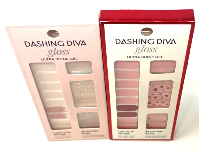 (2) Dashing Diva Gloss Ultra Shine Gel Strips Sealed No Repeat Sets
