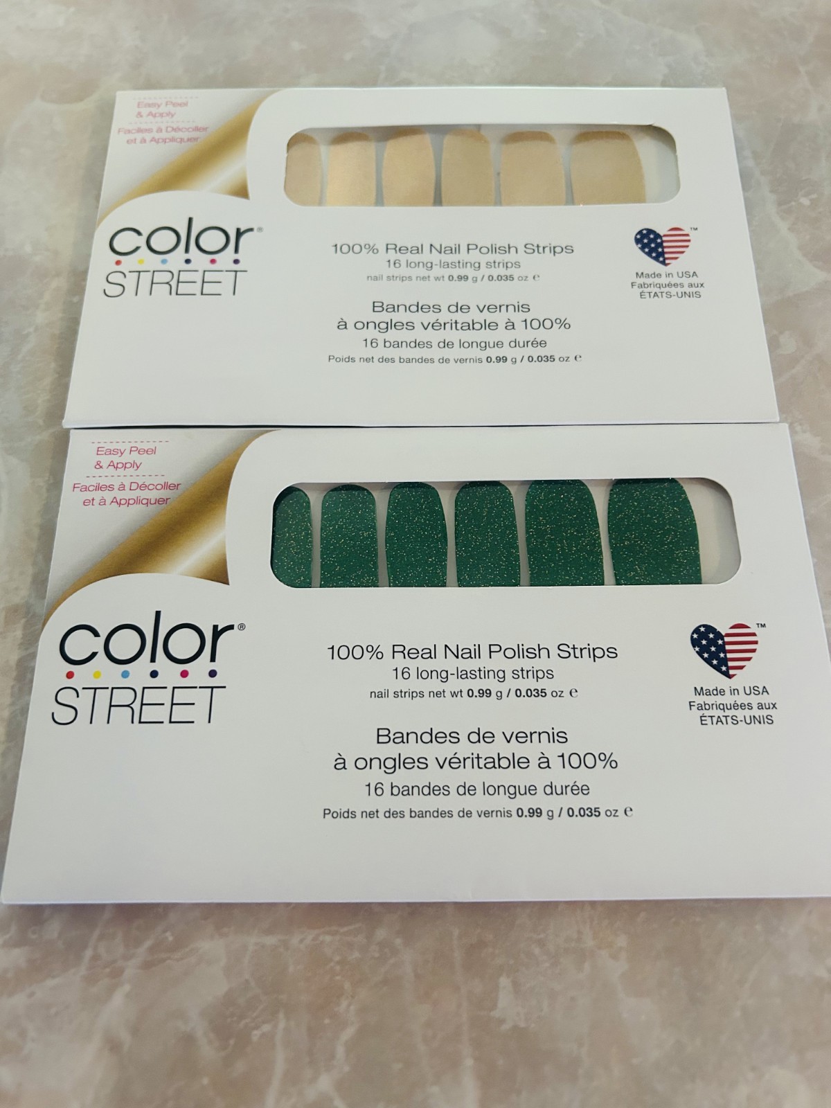 Color Street Nail Strips (2) – Pop the Bubbly and Queen of Green