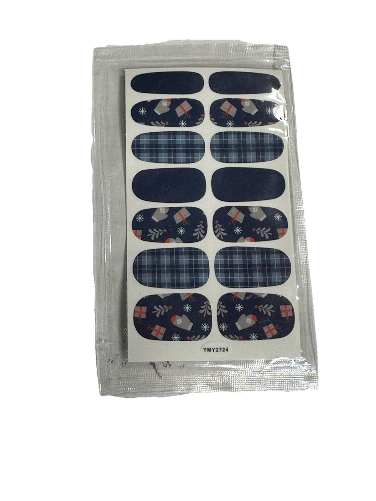 NEW nail art strips decals stickers CHRISTMAS WINTER BLUE HOLIDAY