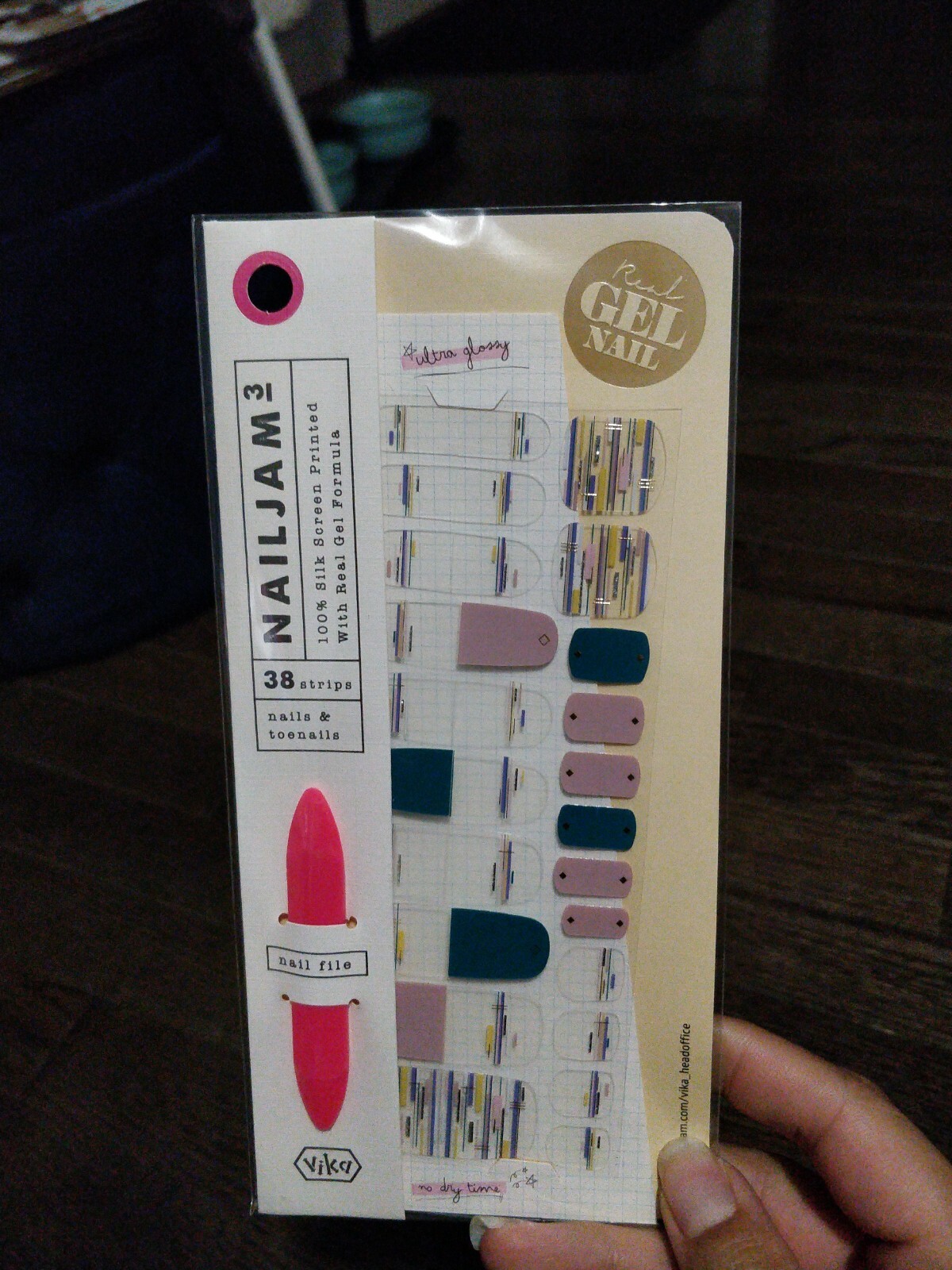 NWT Party In The Park VIKA NAILJAM Gel Nail Strip Wraps Sticker Made in Korea