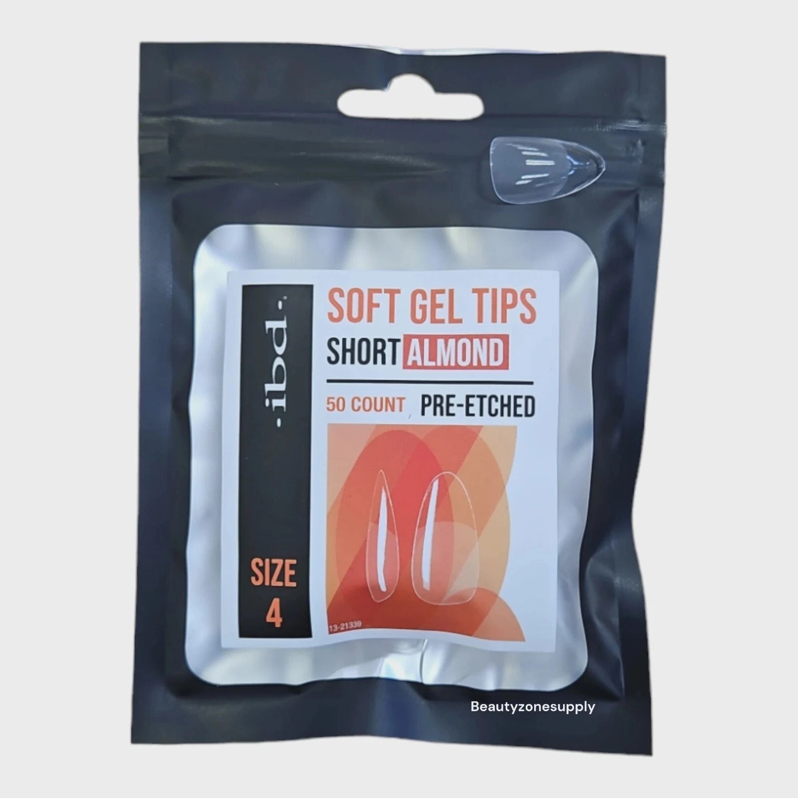ibd Soft Gel Tips Refill Short Almond #4 (50ct) (3 Pack)