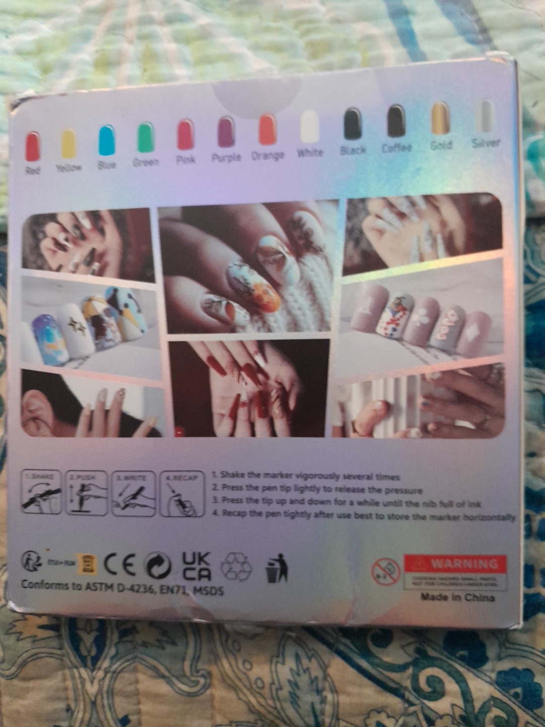 Water Based Nails Art Markers Auick Dry 12 Colors New In Package